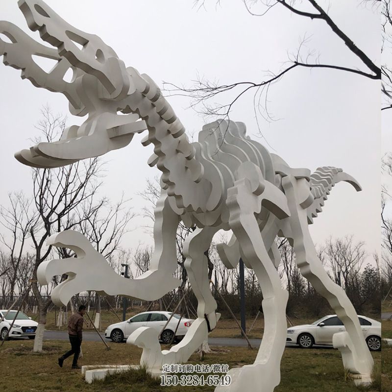 镂空恐龙雕塑展品,金属制作,恐龙骨架雕塑精品 镂空恐龙雕塑展品,金属制作,恐龙骨架雕塑精品